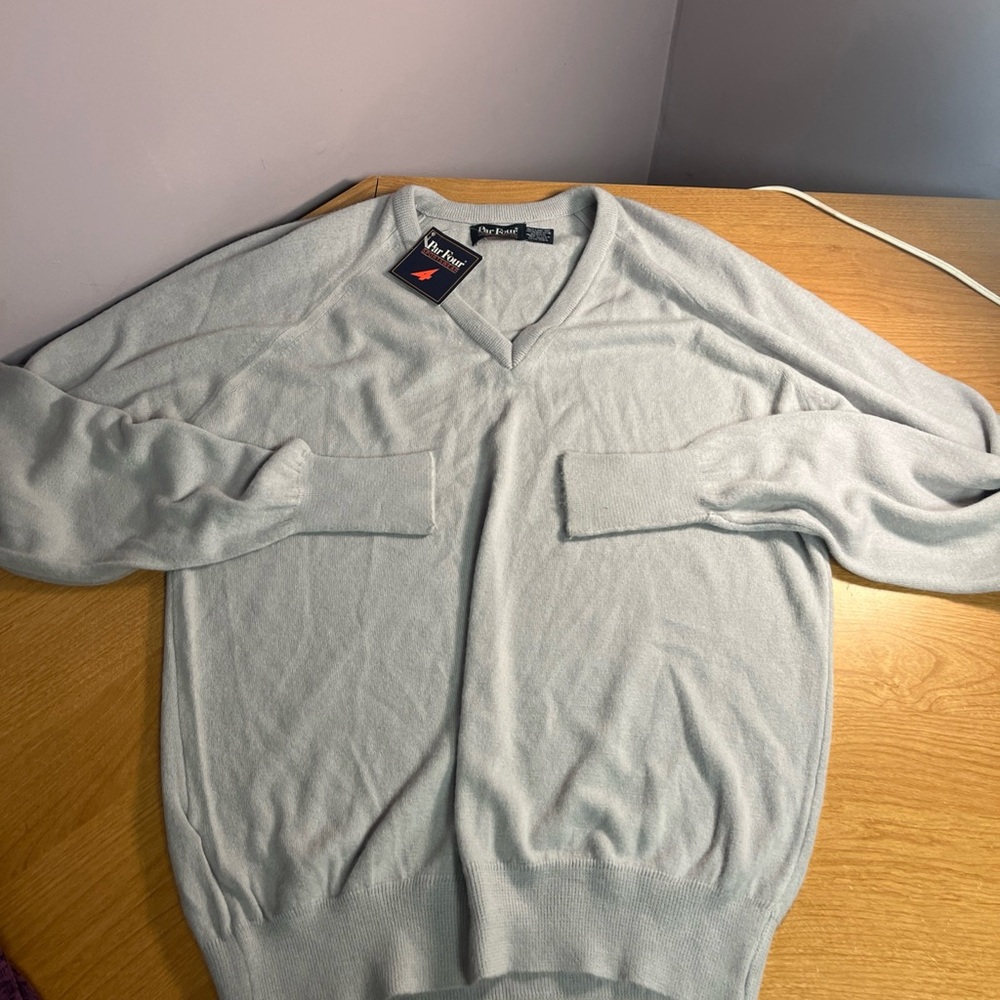VTG Par Four Gray V-Neck Sweater Men’s Size Large